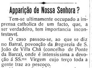 Recorte do artigo do jornal “João Semana”, de Ovar